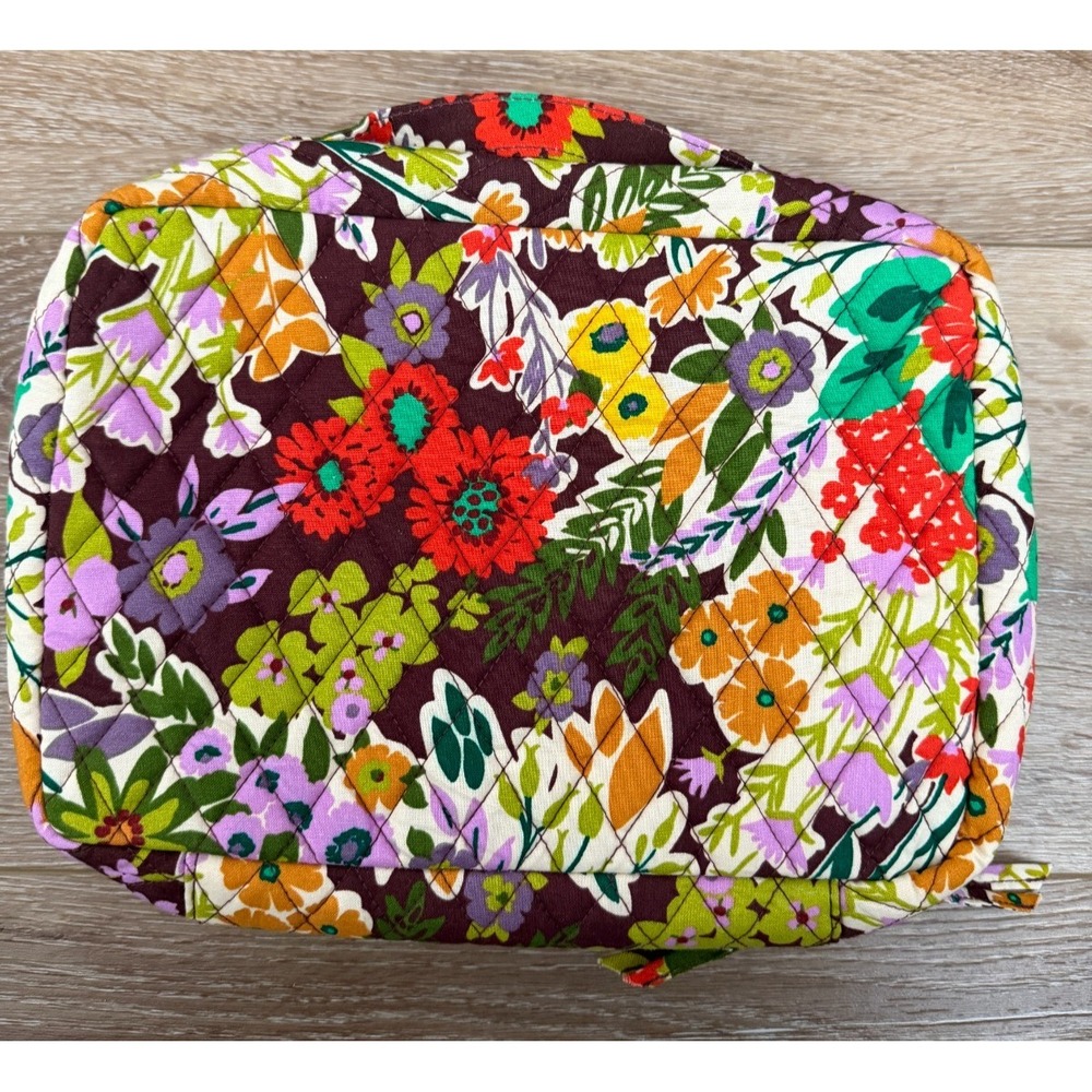 Vera Bradley Evening Garden Lay Flat Travel Organizer Floral Quilted Cotton Bag